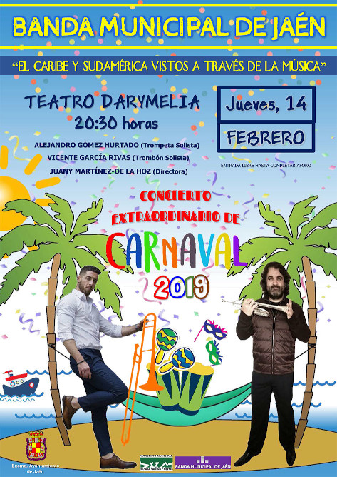 Haga click para ampliar imagen: Concierto de Extraordinario de Carnaval 2019. Banda Municipal de Música de Jaén