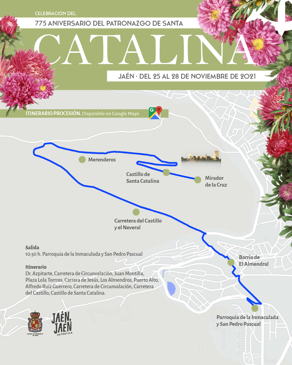 Haga click para ampliar imagen: Itinerario Procesión Santa Catalina