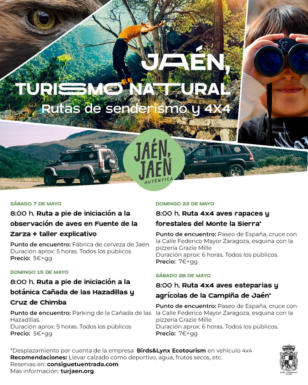 Jaén turismo natural. Rutas de senderismo y 4x4