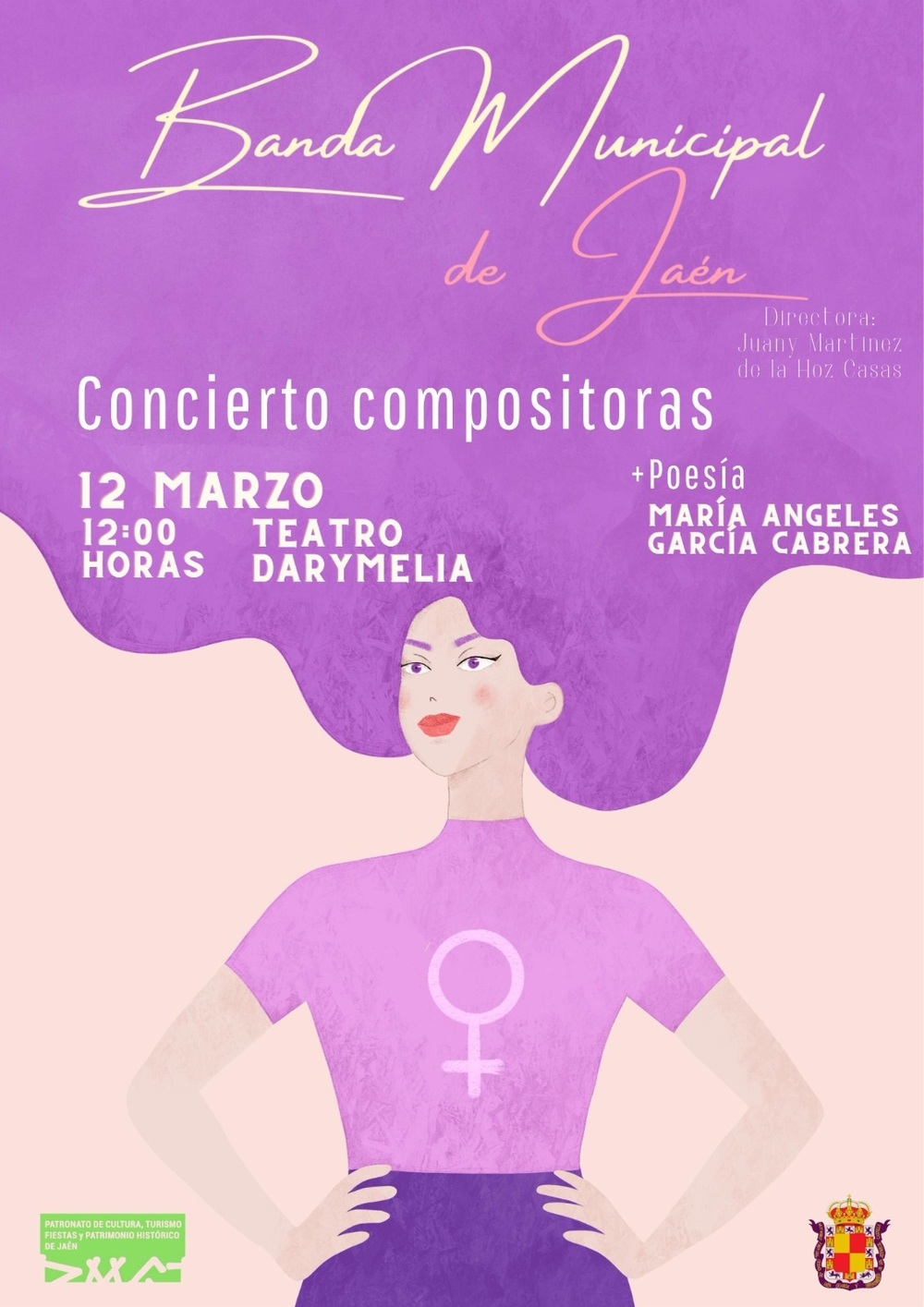 Haga click para ampliar imagen: Cartel Banda Municipal de Jaén. Concierto Compositoras, con motivo del Día Internacional de la Mujer