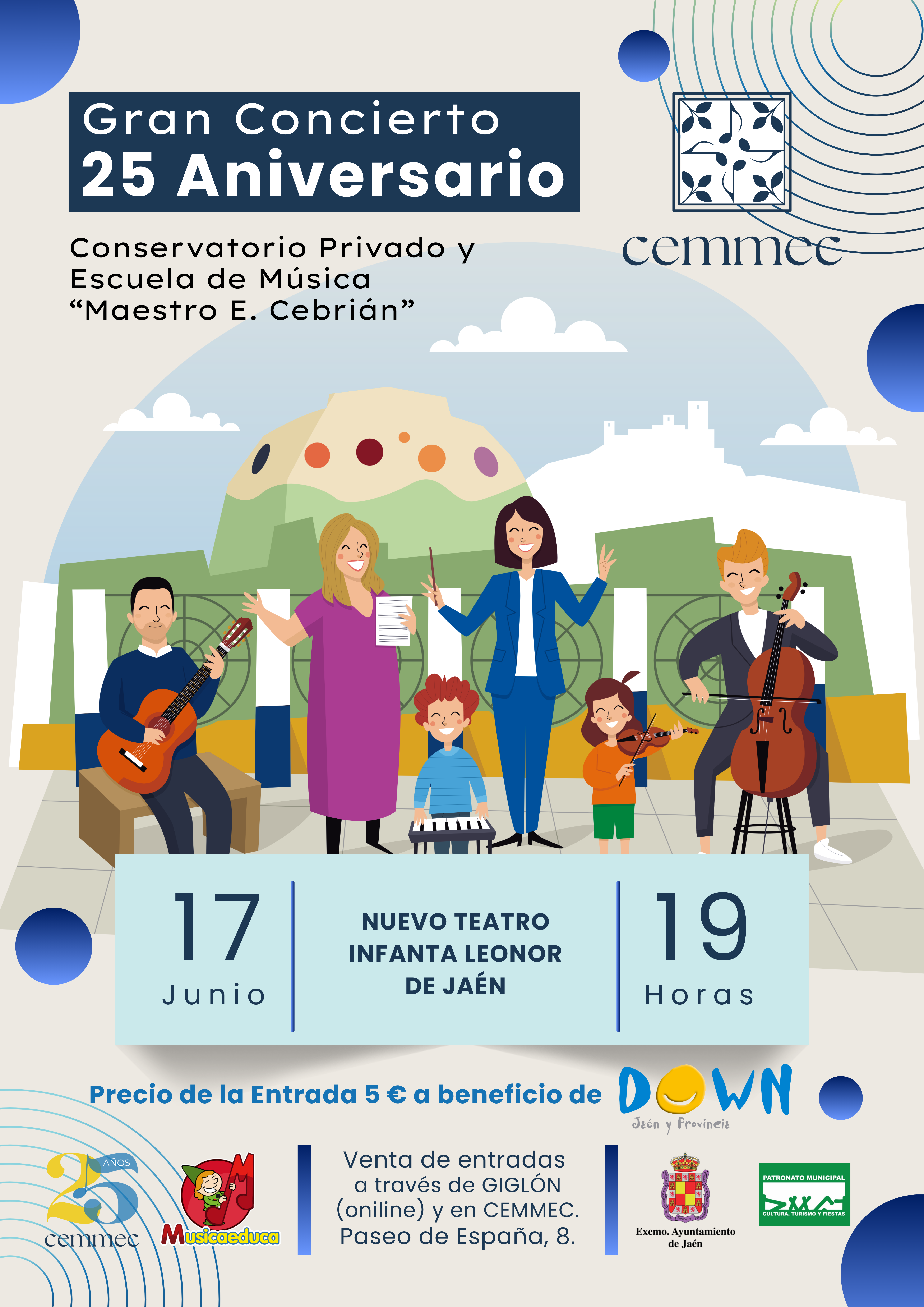 Gran concierto 25 aniversario CEMMEC, a beneficio de la Asociaci�n DOWN JA�N