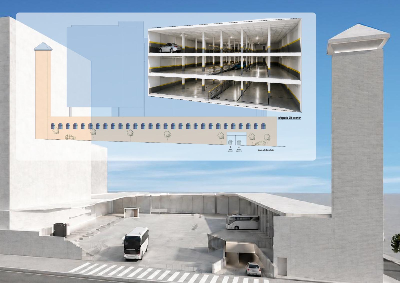 Plano proyecto aparcamiento subterr�neo estaci�n bus
