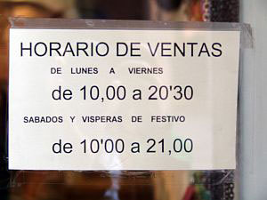 Horarios comerciales